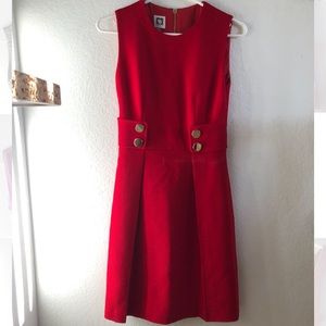 Red Anne Klein Sleeveless Midi Dress